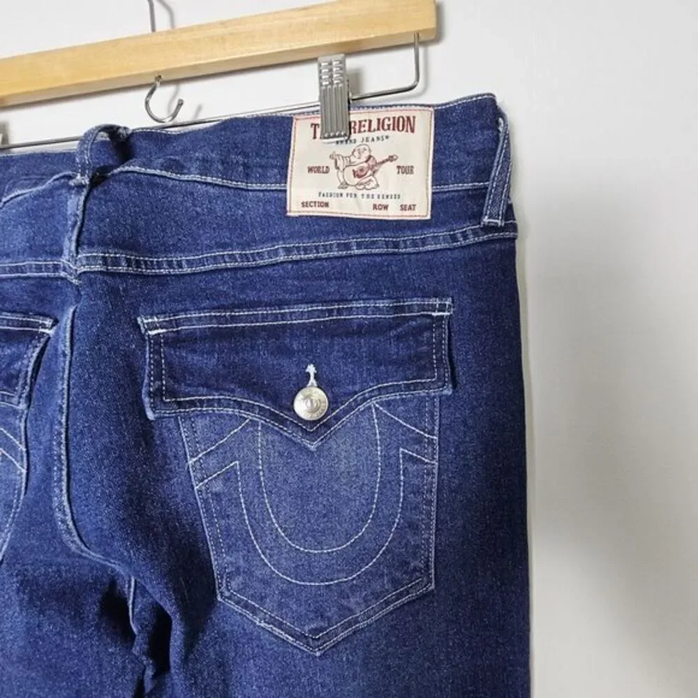 NWT True Religion Ricky Flap SN Men Blue Denim Jeans Size 36x34 Relaxed Straight